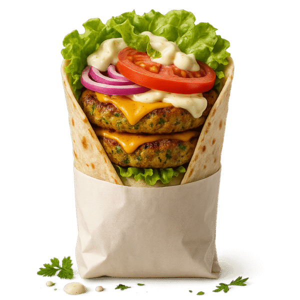 Double Patty Veg Wrap